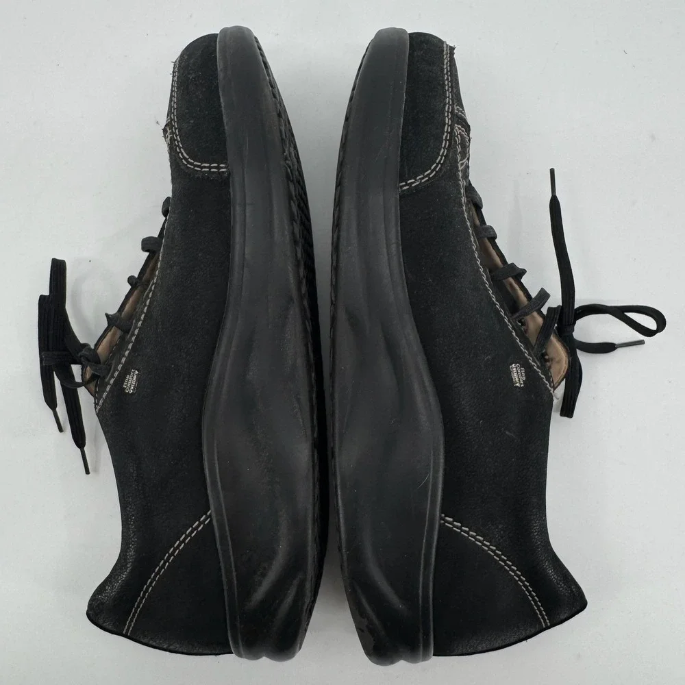 Finn Comfort Soho-S Shoes Womens 38 Black Nubuck Leather Comfort Germany Oxford